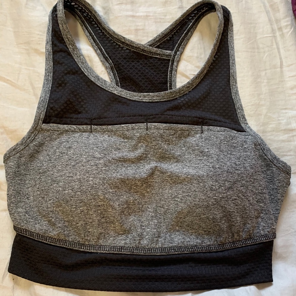 Grey and Black Crop Top